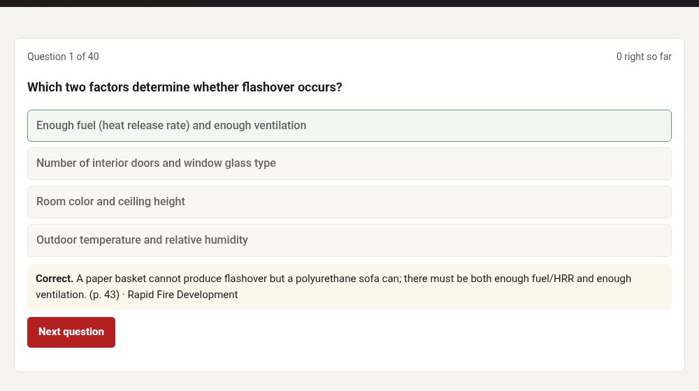 A chapter quiz question in the Bugle Prep course